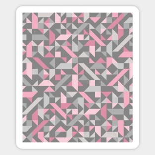 Grey and Pink Geometric Art Sticker